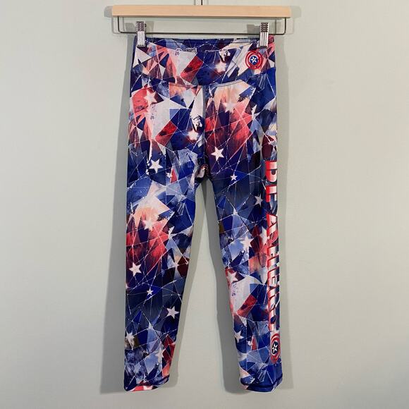 Marvel By HER Universe Captain America Cropped Athletic Leggings Size S - Picture 1 of 7
